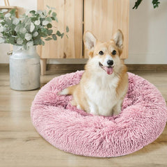 Soft Dog Bed Calming Donut Cuddler Cozy Pet Bed Cushion Washable Pet Nest