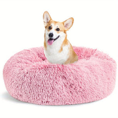 Soft Dog Bed Calming Donut Cuddler Cozy Pet Bed Cushion Washable Pet Nest