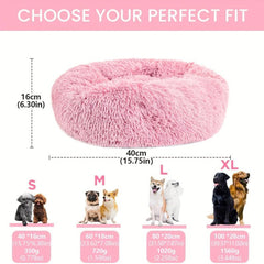 Soft Dog Bed Calming Donut Cuddler Cozy Pet Bed Cushion Washable Pet Nest