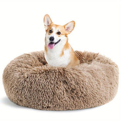 Soft Dog Bed Calming Donut Cuddler Cozy Pet Bed Cushion Washable Pet Nest
