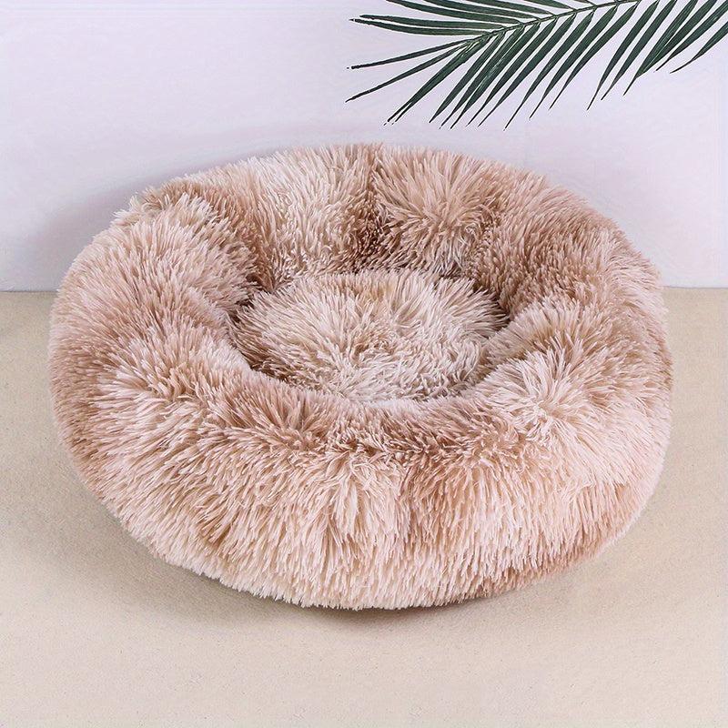Colorful Fade Plush Pet Nest Mat Round Cat Nest