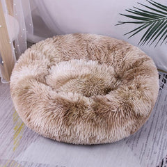 Colorful Fade Plush Pet Nest Mat Round Cat Nest