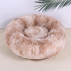 Colorful Fade Plush Pet Nest Mat Round Cat Nest