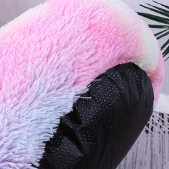 Colorful Fade Plush Pet Nest Mat Round Cat Nest