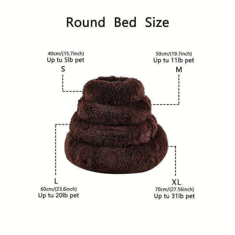 Colorful Fade Plush Pet Nest Mat Round Cat Nest