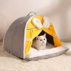 Portable Cat Nest Tent Winter Warm Semi-enclosed Bed