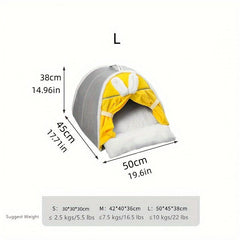 Portable Cat Nest Tent Winter Warm Semi-enclosed Bed