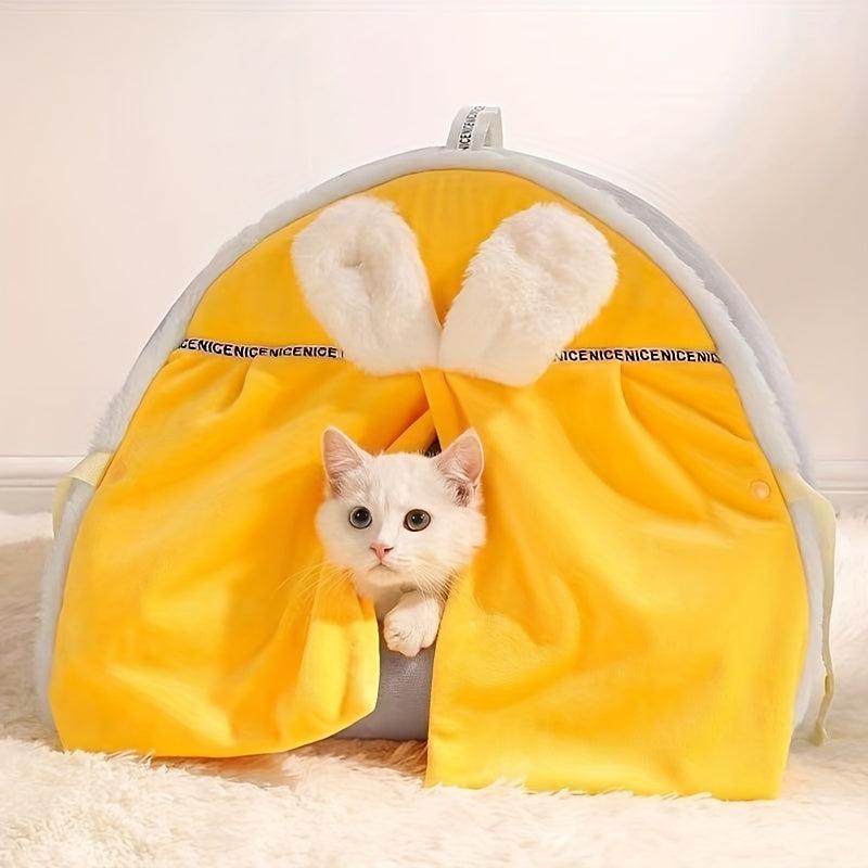 Portable Cat Nest Tent Winter Warm Semi-enclosed Bed