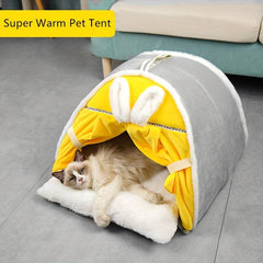 Portable Cat Nest Tent Winter Warm Semi-enclosed Bed