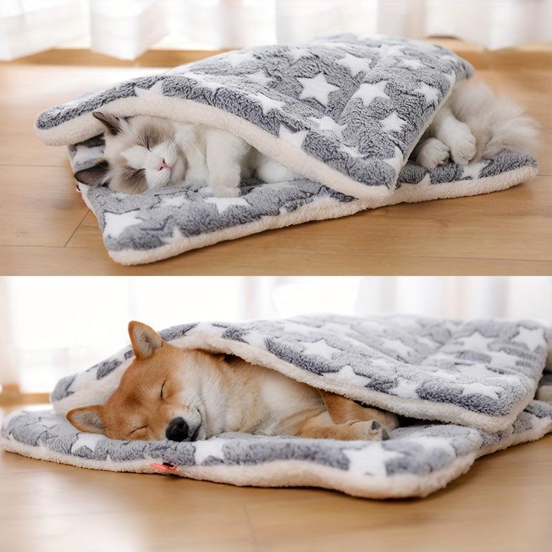 Soft Flannel Pet Cushion Mat For Cat Sleeping Warm Plush Cat Bed Mat
