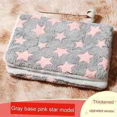 Soft Flannel Pet Cushion Mat For Cat Sleeping Warm Plush Cat Bed Mat