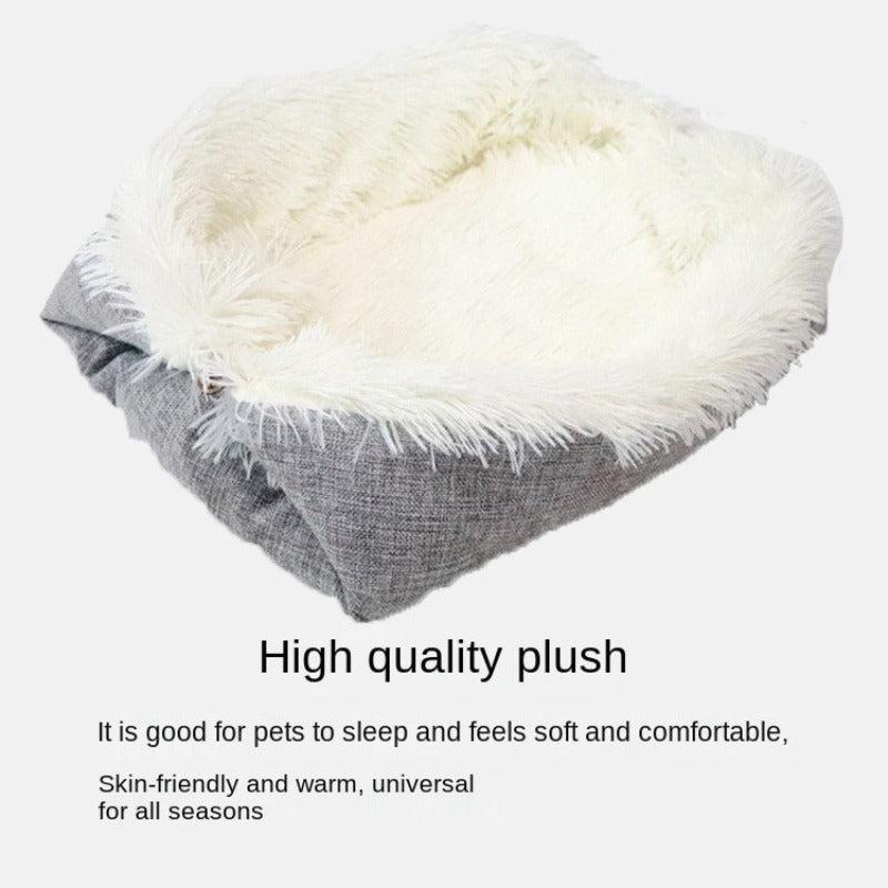Plush Cat Bed Warm Cat Mat Dual purpose Folding Cat Mattress