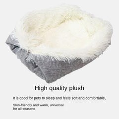 Plush Cat Bed Warm Cat Mat Dual purpose Folding Cat Mattress