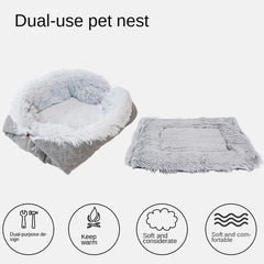 Plush Cat Bed Warm Cat Mat Dual purpose Folding Cat Mattress