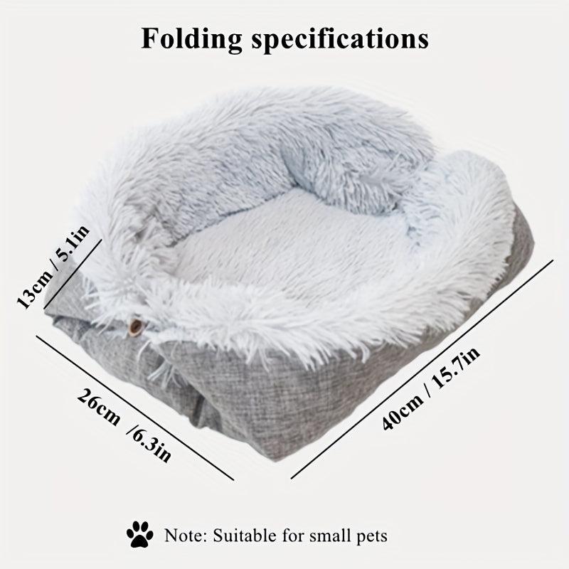 Plush Cat Bed Warm Cat Mat Dual purpose Folding Cat Mattress