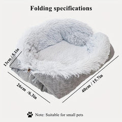 Plush Cat Bed Warm Cat Mat Dual purpose Folding Cat Mattress