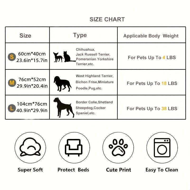 1pc Pet Cage Mat Dog Blanket Paw Print Fleece Blanket Warm Soft Sleeping Mat