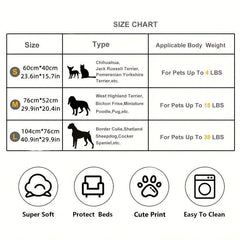 1pc Pet Cage Mat Dog Blanket Paw Print Fleece Blanket Warm Soft Sleeping Mat