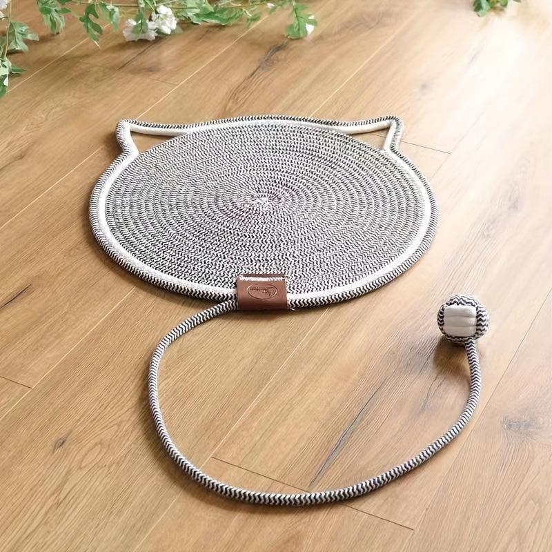 Woven Rope Cat Scratching Pad with Toy Ball