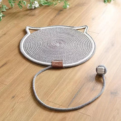 Woven Rope Cat Scratching Pad with Toy Ball