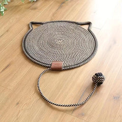 Woven Rope Cat Scratching Pad with Toy Ball