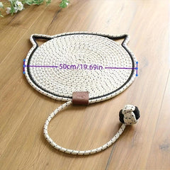 Woven Rope Cat Scratching Pad with Toy Ball