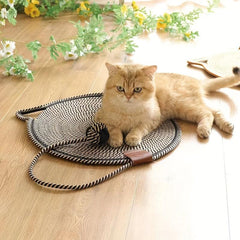 Woven Rope Cat Scratching Pad with Toy Ball