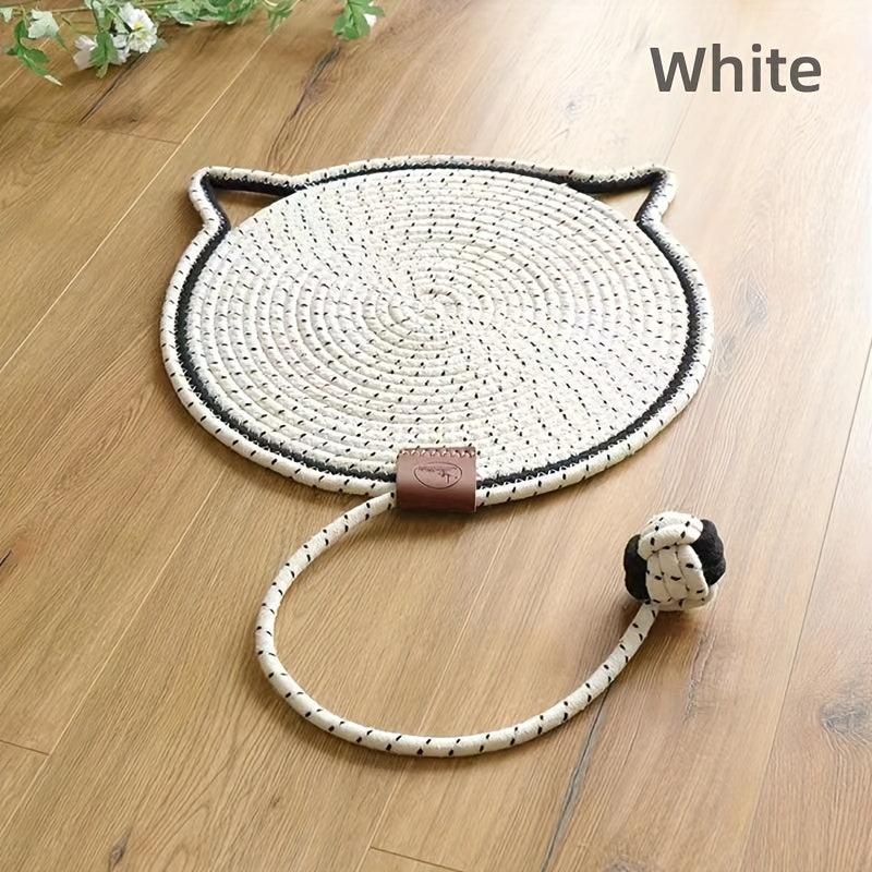 Woven Rope Cat Scratching Pad with Toy Ball