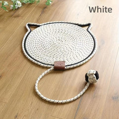 Woven Rope Cat Scratching Pad with Toy Ball