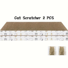 2pcs Cardboard Cat Scratcher Protect Furniture Keep Cat Happy