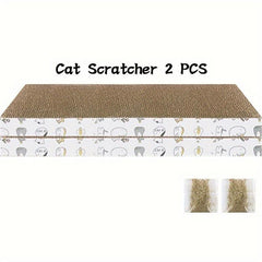 2pcs Cardboard Cat Scratcher Protect Furniture Keep Cat Happy