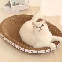 Oval Cat Scratch Board Corrugated Pad Nest Toy & Cushion