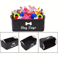 Pet Toy Storage Basket - Felt Material