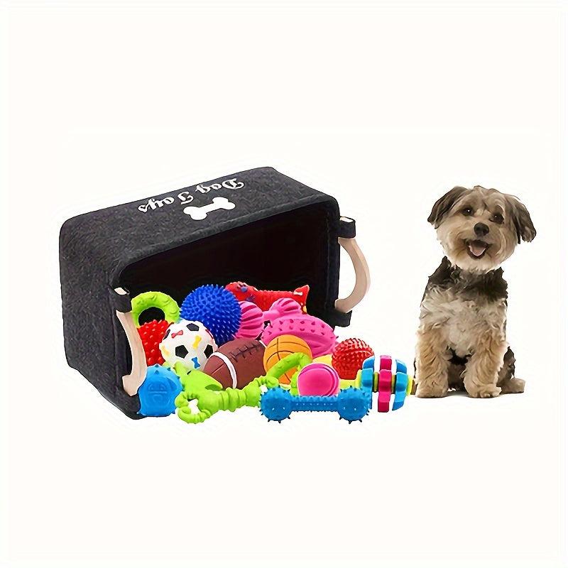 Pet Toy Storage Basket - Felt Material