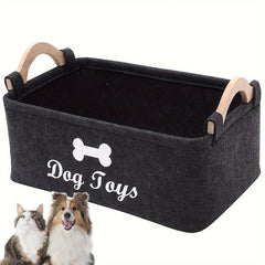 Pet Toy Storage Basket - Felt Material
