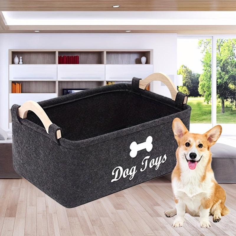 Pet Toy Storage Basket - Felt Material