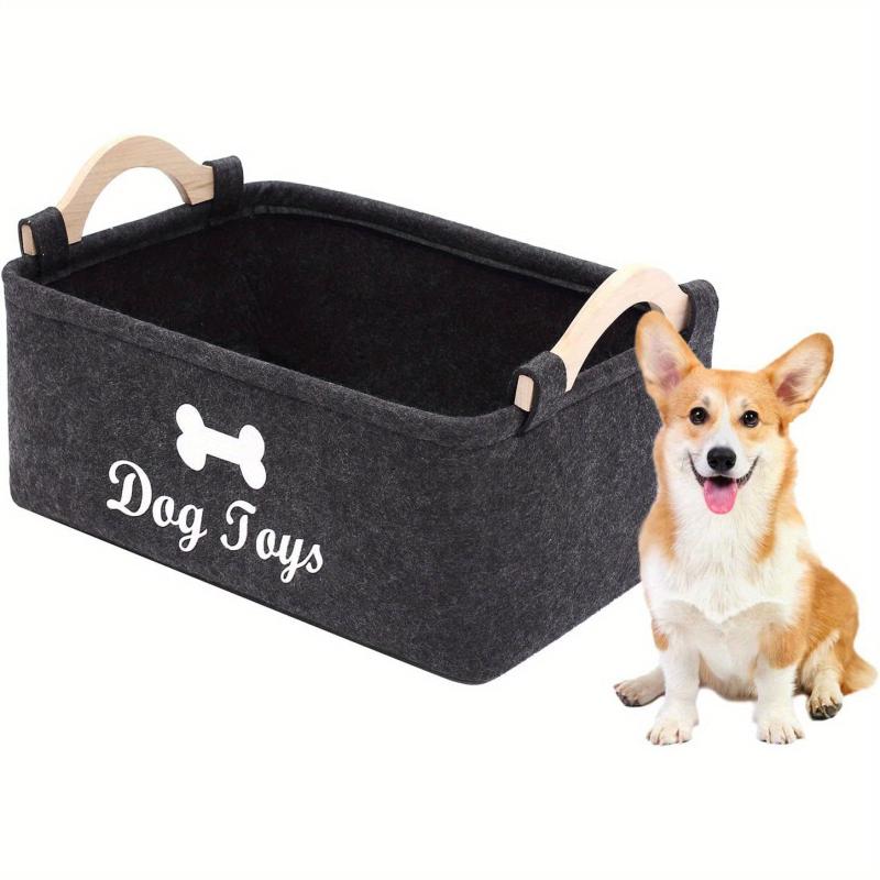 Pet Toy Storage Basket - Felt Material