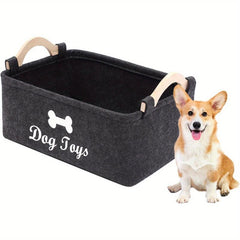 Pet Toy Storage Basket - Felt Material