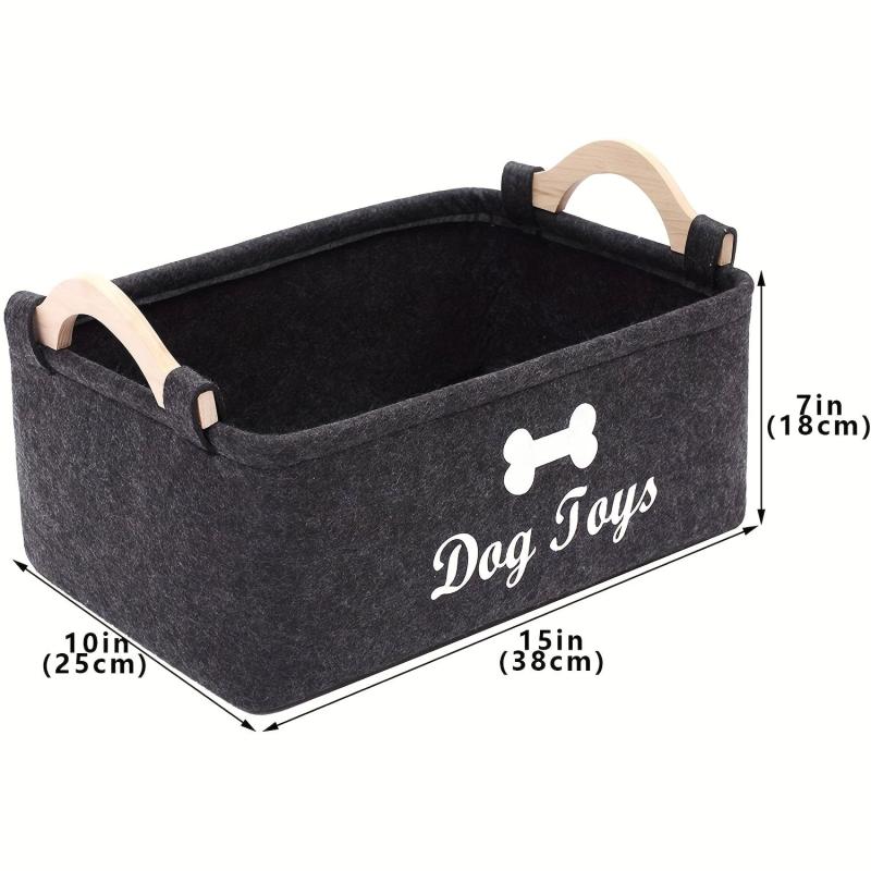 Pet Toy Storage Basket - Felt Material