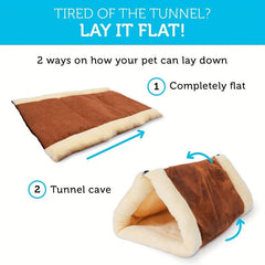 2 in 1 Fleece Tunnel Tube Cave Cat Bed
