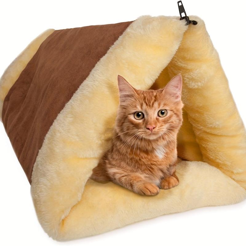 2 in 1 Fleece Tunnel Tube Cave Cat Bed