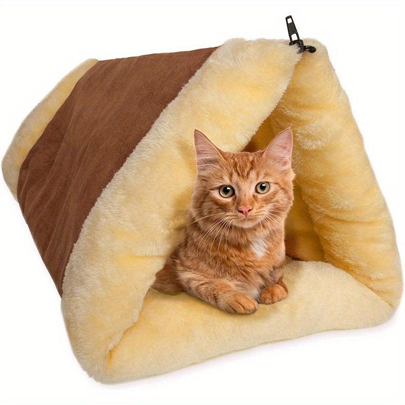 2 in 1 Fleece Tunnel Tube Cave Cat Bed