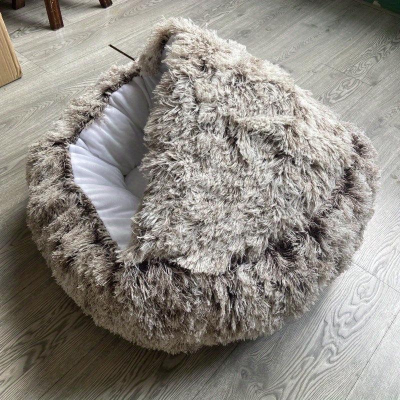 Plush Donut Cat Bed Cozy Pet Tent & Sleeping Mat