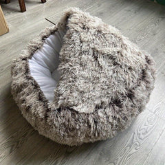 Plush Donut Cat Bed Cozy Pet Tent & Sleeping Mat