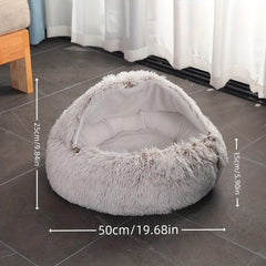 Plush Donut Cat Bed Cozy Pet Tent & Sleeping Mat