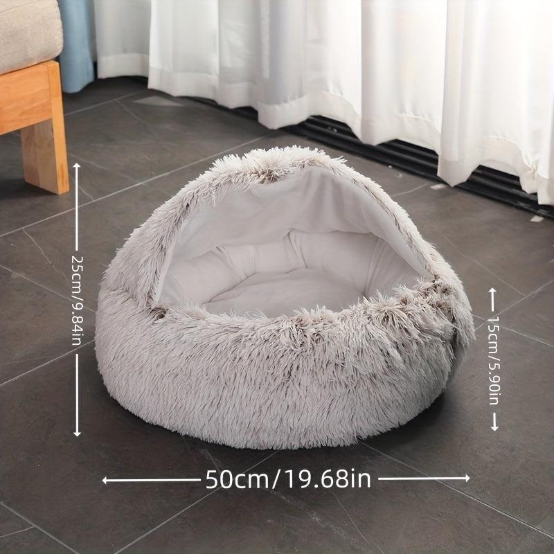 Plush Donut Cat Bed Cozy Pet Tent & Sleeping Mat