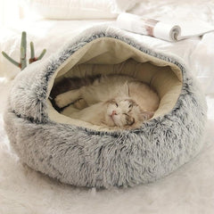 Plush Donut Cat Bed Cozy Pet Tent & Sleeping Mat