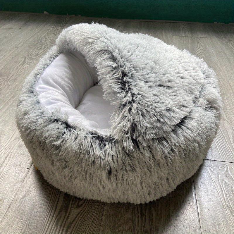 Plush Donut Cat Bed Cozy Pet Tent & Sleeping Mat