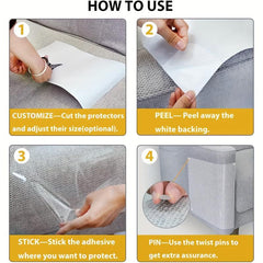 8pcs Cat Couch Protector Clear Anti Scratch Cat Training