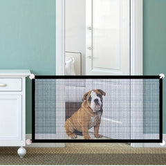 Pet Dog Gate Network Fence Stairs Folding Breathable Mesh Enclosure